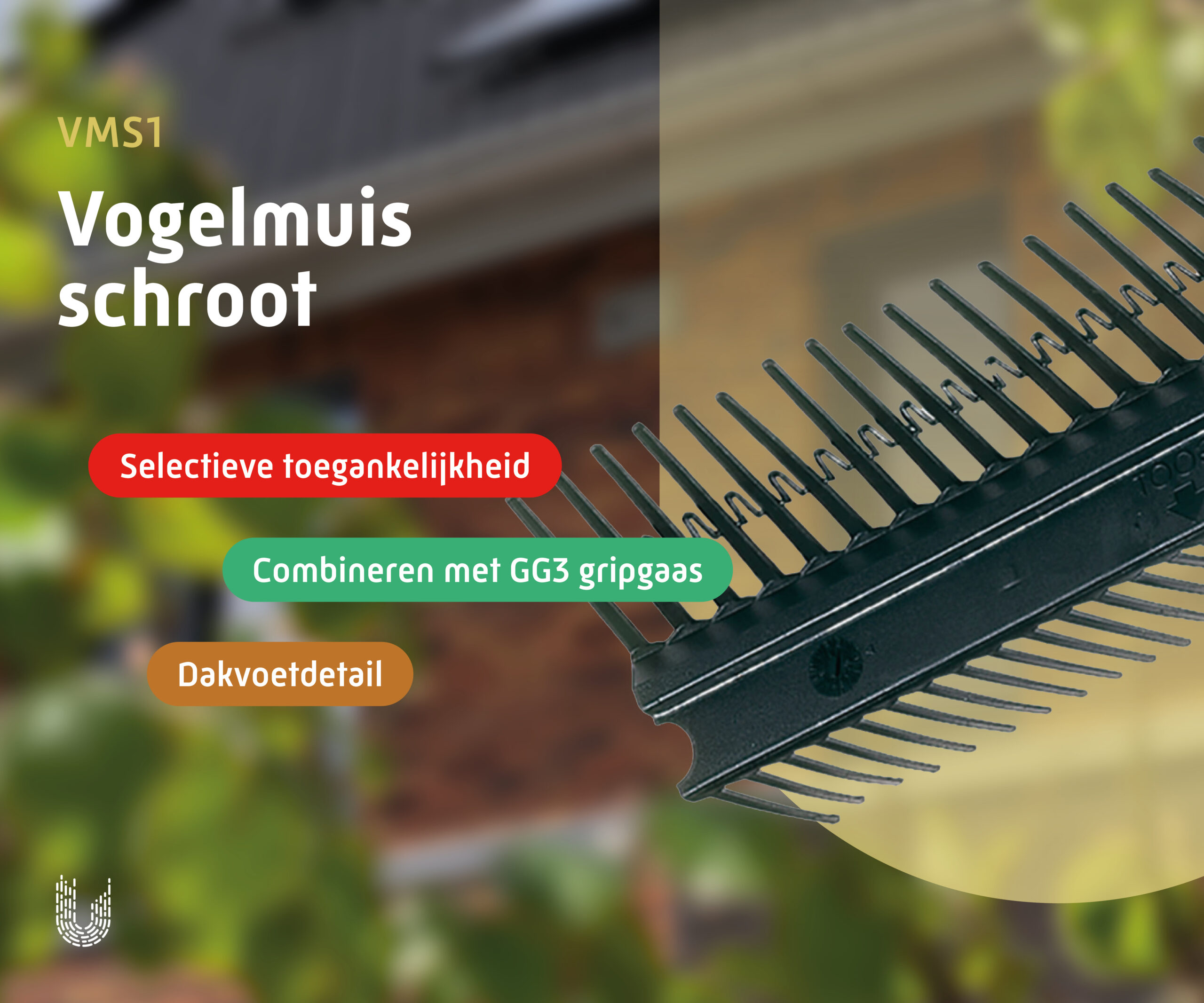 VMS1 | Vogelmuisschroot Monier dubbele kam 65mm