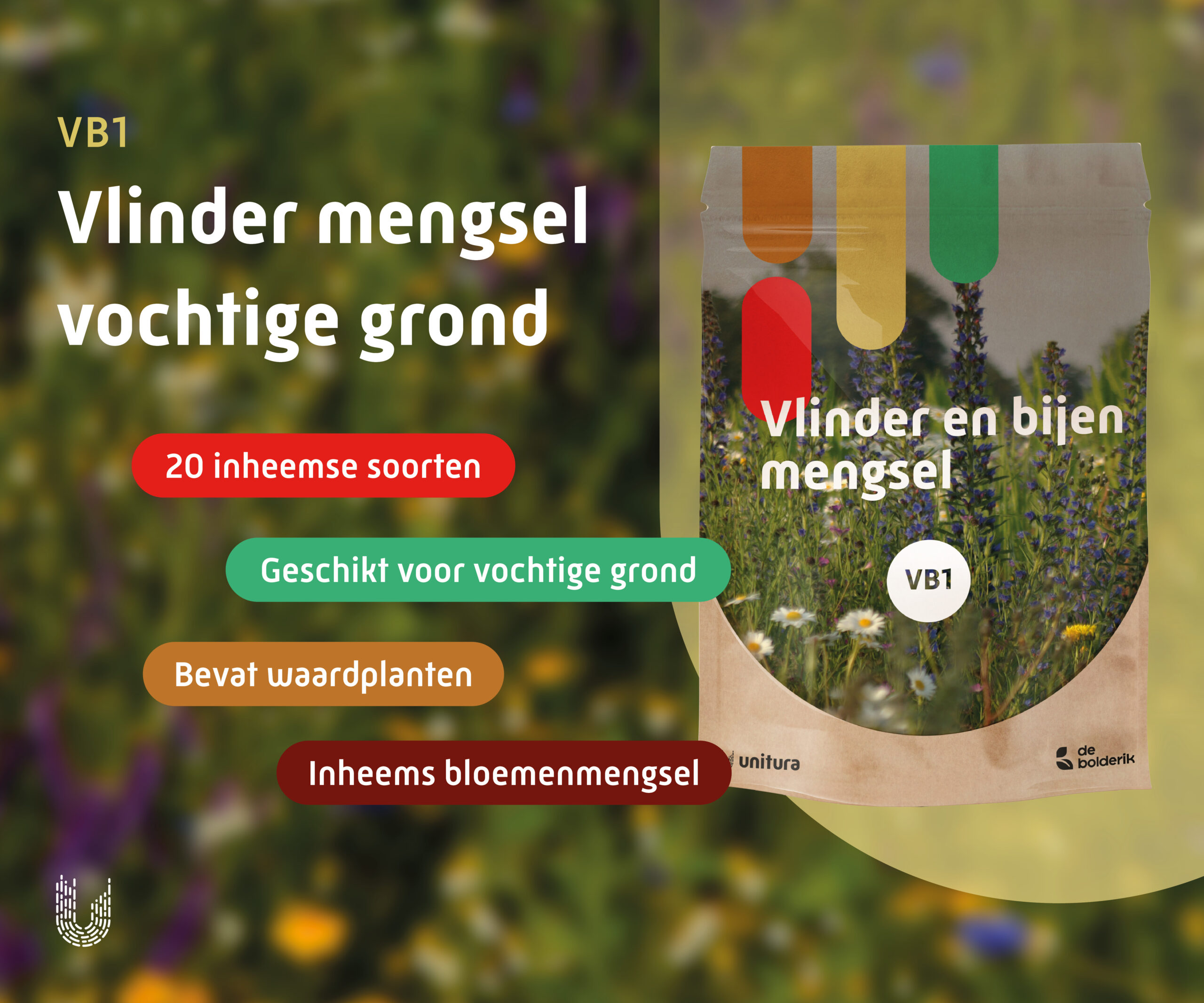 VB1 | Vlinder- en bijenmengsel vochtige grond